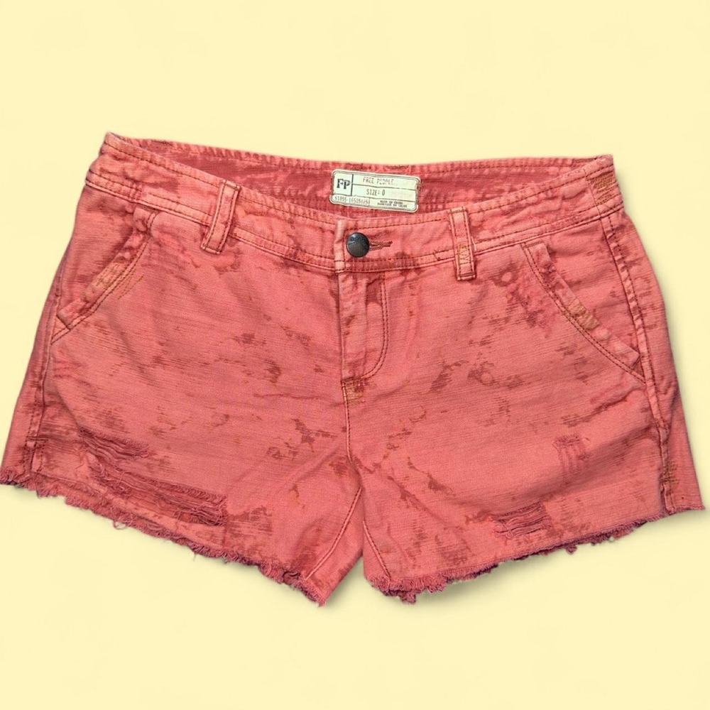 Free People distressed denim cutoff shorts | Size 0